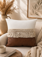 Housse de Coussin Bohème Chic à Franges – Style Nordique 45 × 45 cm