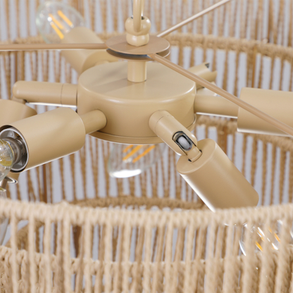 Bohemian Woven Rattan Chandelier
