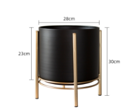 Nordic Round Black Thick Iron Succulent Planter (One Piece)