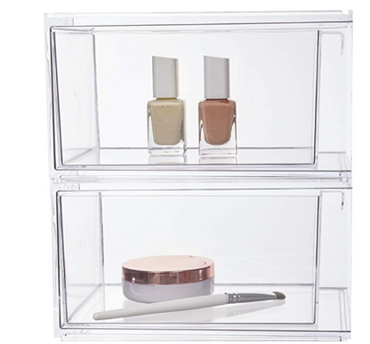 Boîte de Rangement Transparente Empilable avec Tiroir