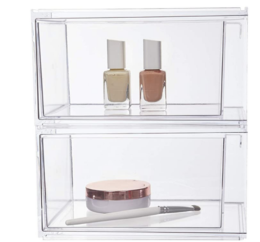 Boîte de Rangement Transparente Empilable avec Tiroir