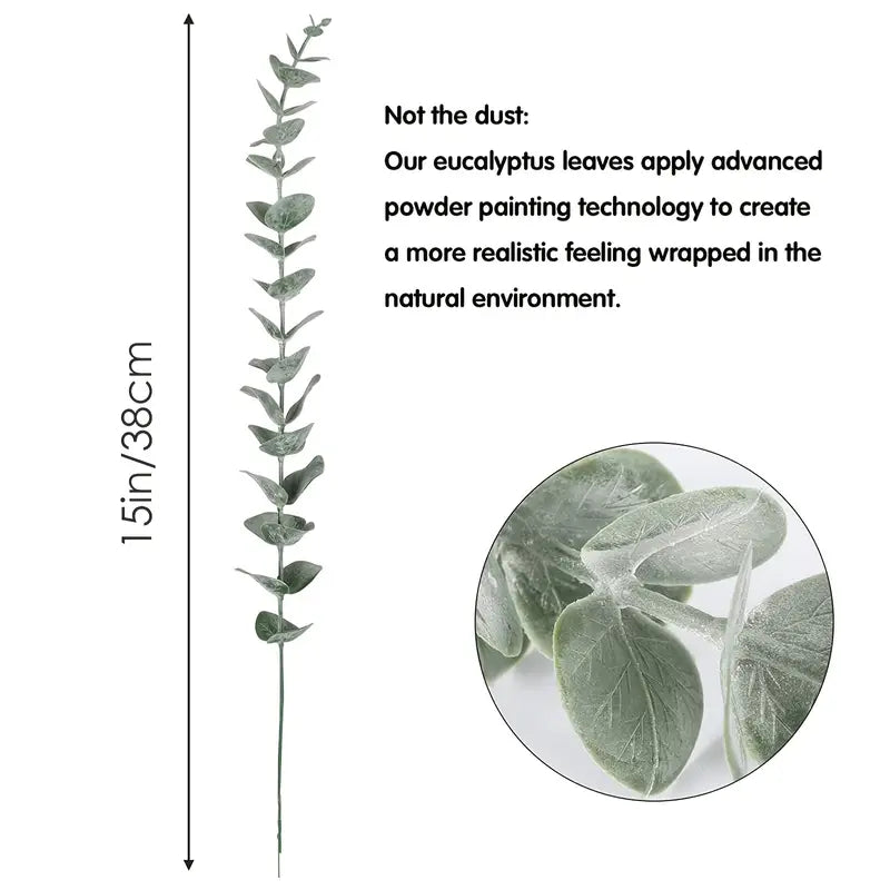 12pcs 15in Artificial Eucalyptus Leaves for Decoration