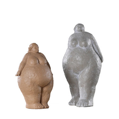 Nordic Style Abstract Resin Figurine of Plump Woman