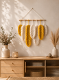 Tenture Murale Macramé Feuilles – Décoration Murale Bohème & Nordique