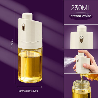 2-in-1 Glass Oil Bottle and Dispenser for Cooking