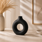 Vase Décoratif Rond en Céramique – Effet Biscuit Givré