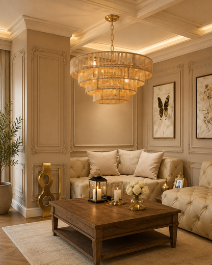 Lustre en Rotin Tressé Bohème 4 Niveaux | Suspension Design Naturelle