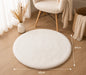Tapis Rond Imitation Fourrure Ultra Doux – Blanc