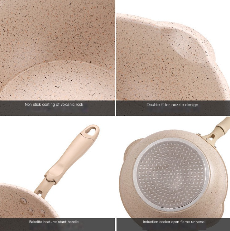 24cm Non-Stick Volcanic Rock Frying Pan for Induction