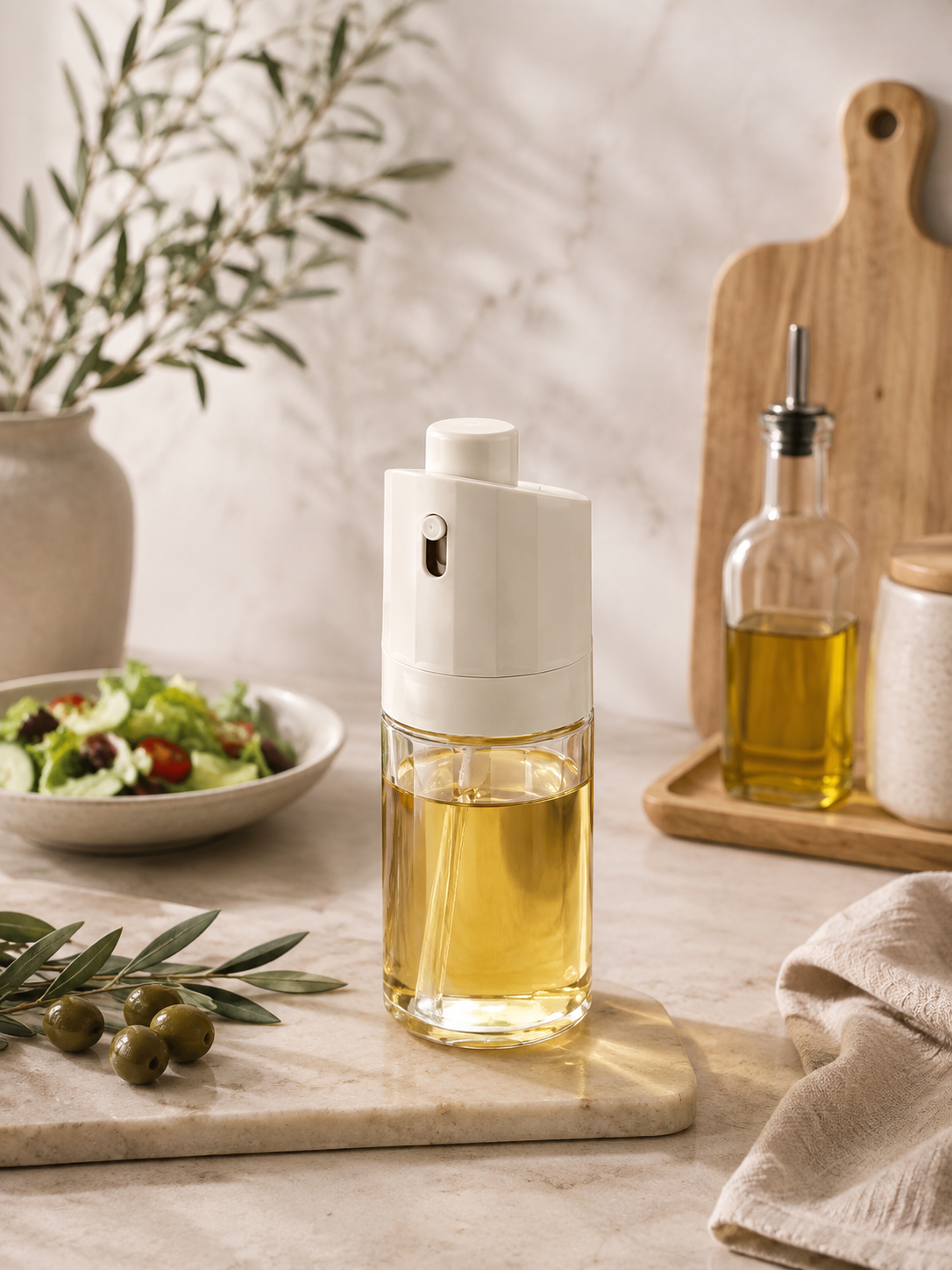 Vaporisateur d’Huile 2-en-1 en Verre – Spray & Verseur pour Cuisine