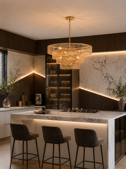 Lustre en Rotin Tressé Bohème 4 Niveaux | Suspension Design Naturelle