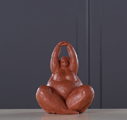 Nordic Style Abstract Resin Figurine of Plump Woman