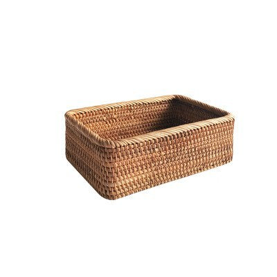 Panier Rotin Rectangulaire Tissé Main - Rangement Bohème