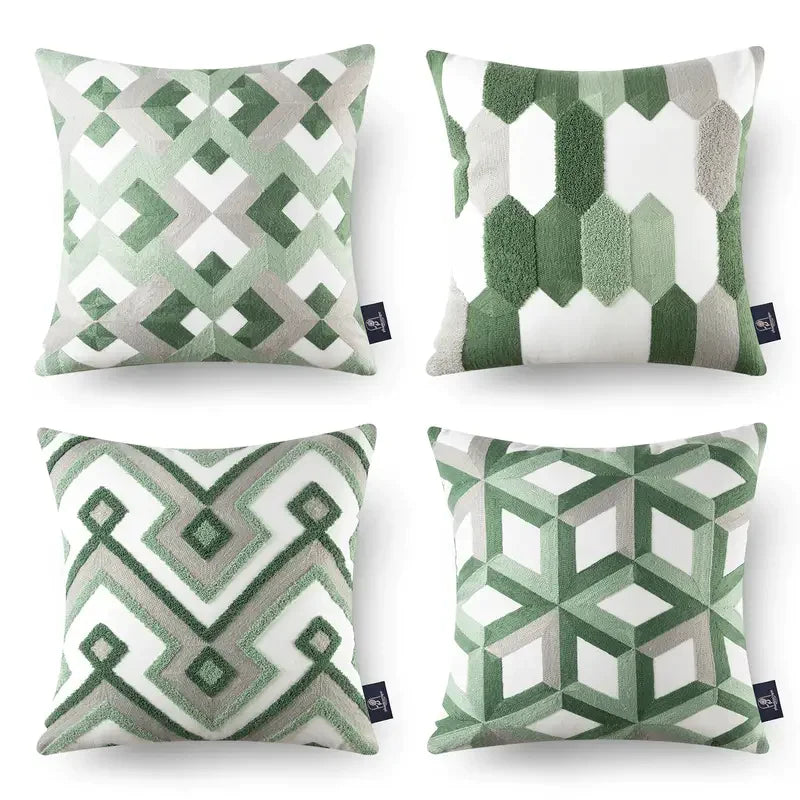 Geometric Pattern Pillowcases 4pcs 45x45cm/18x18in