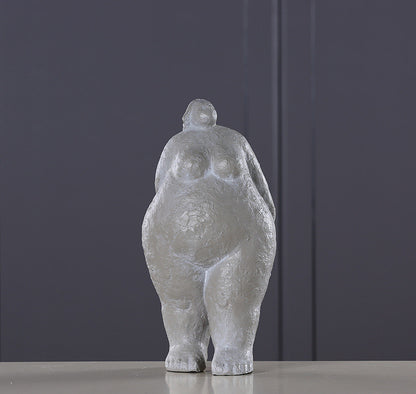 Nordic Style Abstract Resin Figurine of Plump Woman