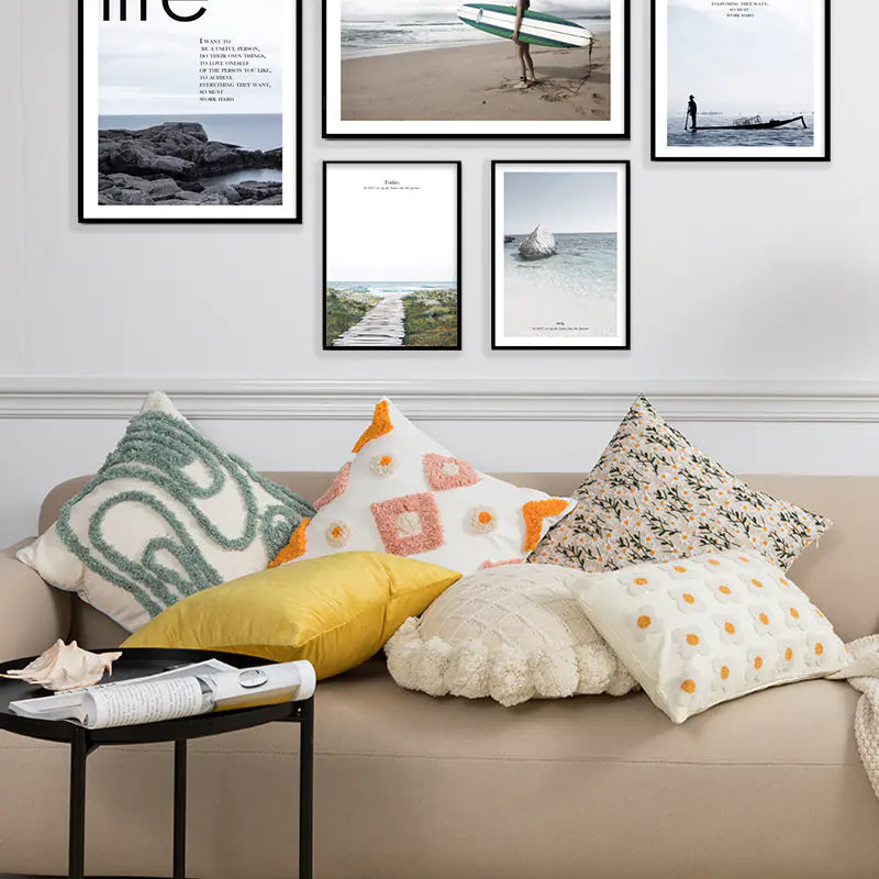 Nordic Embroidered Throw Pillow Cushion for Sofa