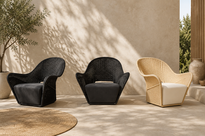 Fauteuil d’extérieur en rotin nordique – Élégance & confort