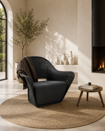Fauteuil d’extérieur en rotin nordique – Élégance & confort