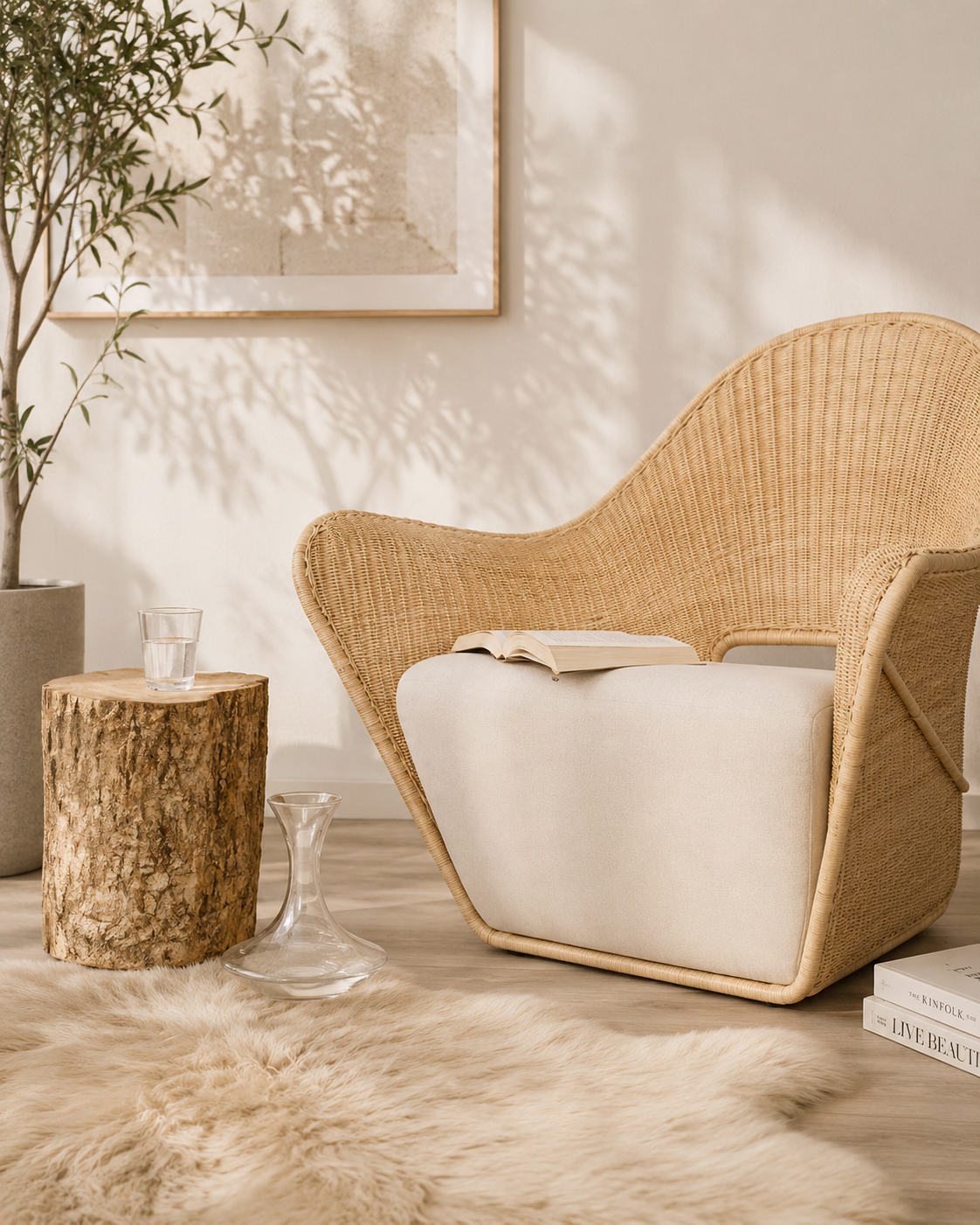 Fauteuil d’extérieur en rotin nordique – Élégance & confort