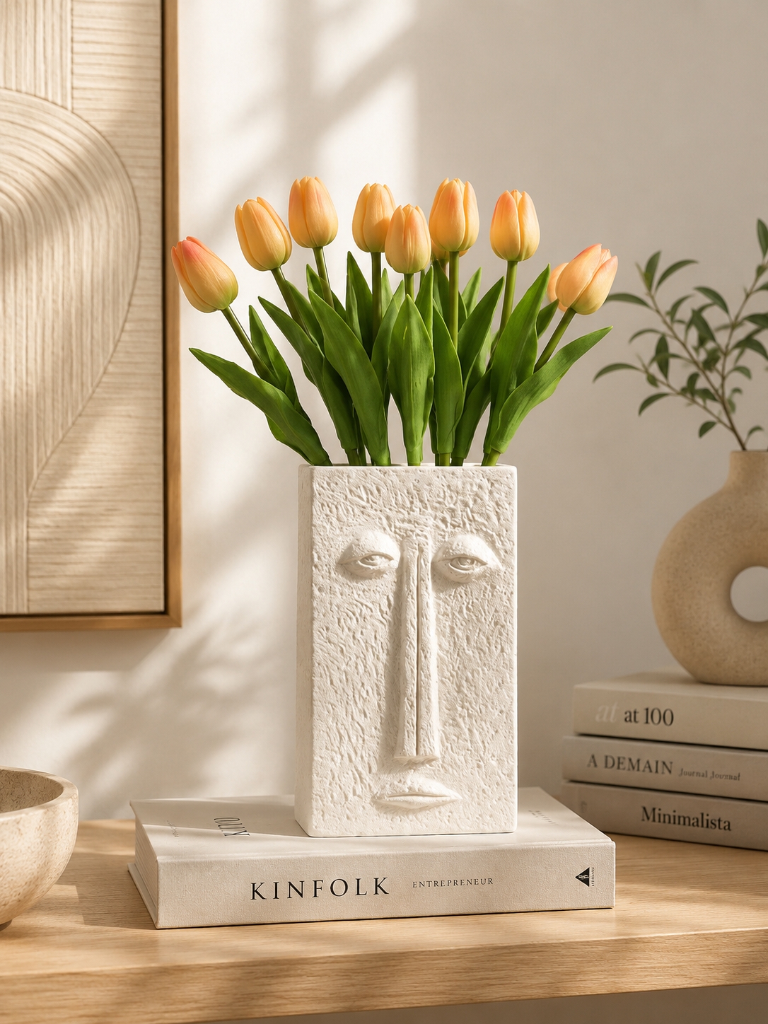Vase Visage Nordique en Céramique – Élégance Artistique pour Votre Intérieur