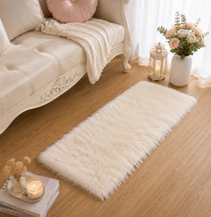 Tapis Shaggy Blanc Ultra Doux – Effet Fourrure