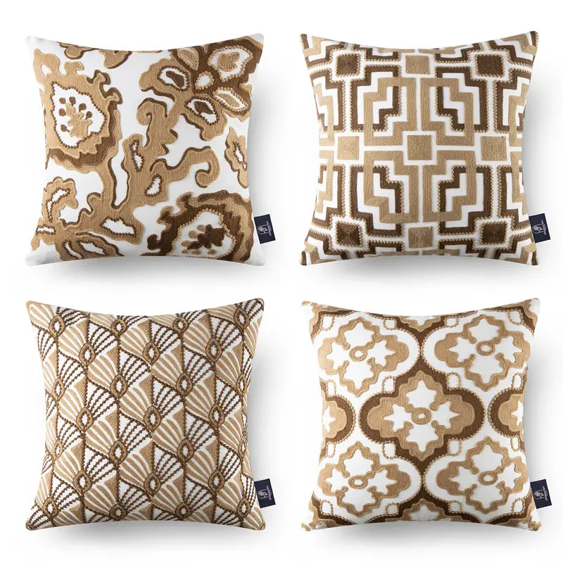 Geometric Pattern Pillowcases 4pcs 45x45cm/18x18in