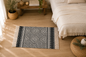 Tapis Bohème Noir & Blanc à Franges
