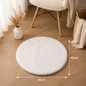 Tapis Rond Imitation Fourrure Ultra Doux – Blanc
