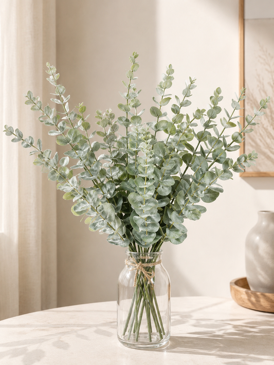 12 tiges d’eucalyptus artificiel – 38 cm (Lot de 12)