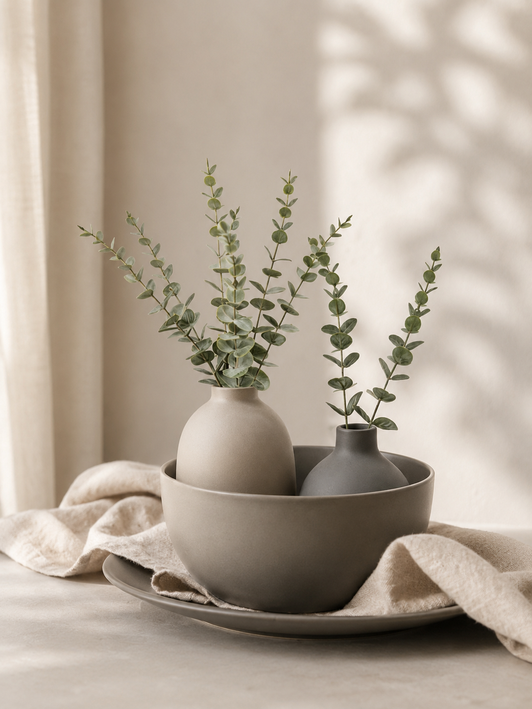 12 tiges d’eucalyptus artificiel – 38 cm (Lot de 12)