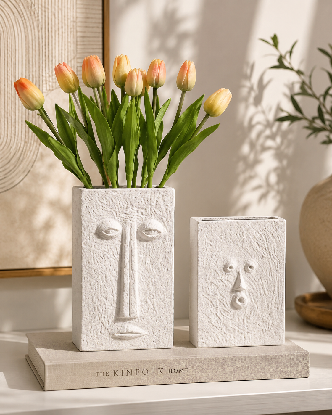 Vase Visage Nordique en Céramique – Élégance Artistique pour Votre Intérieur