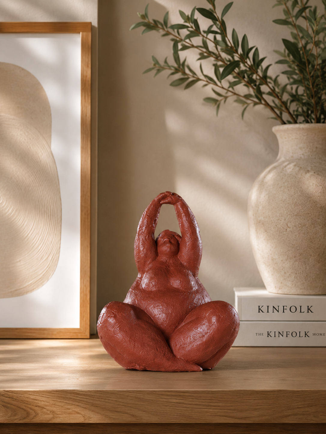 Statue abstraite femme en résine – Décoration nordique moderne