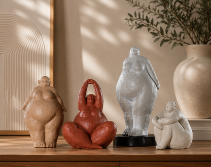 Statue abstraite femme en résine – Décoration nordique moderne
