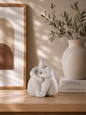 Statue abstraite femme en résine – Décoration nordique moderne