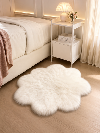 Tapis Fleur Doux Antidérapant en Fausse Fourrure