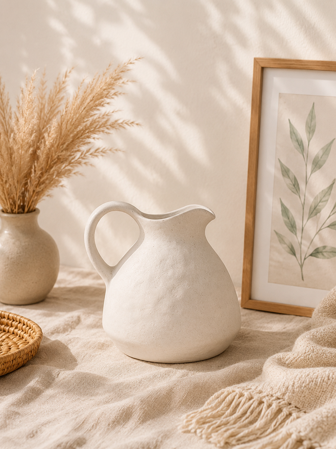 Vase Cruche en Céramique Artisanale – Collection Minimaliste Élégante