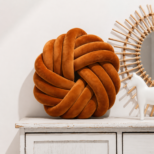 Coussin Nœud Tressé – Design Scandinave