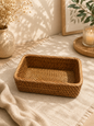 Panier Rotin Rectangulaire Tissé Main - Rangement Bohème