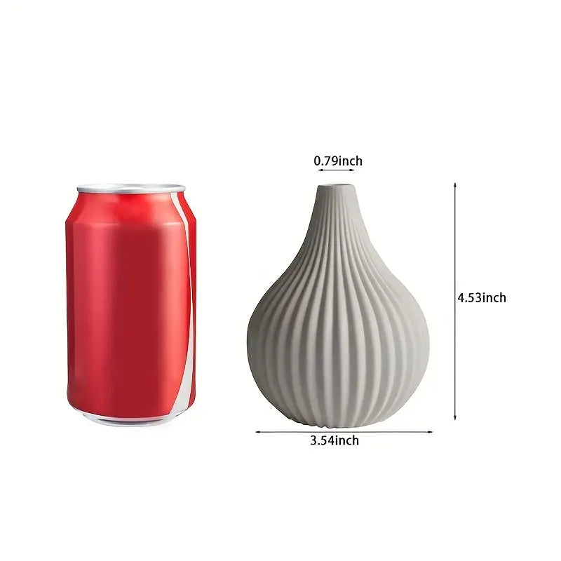 Modern White Ceramic Flower Vase for Home Decor