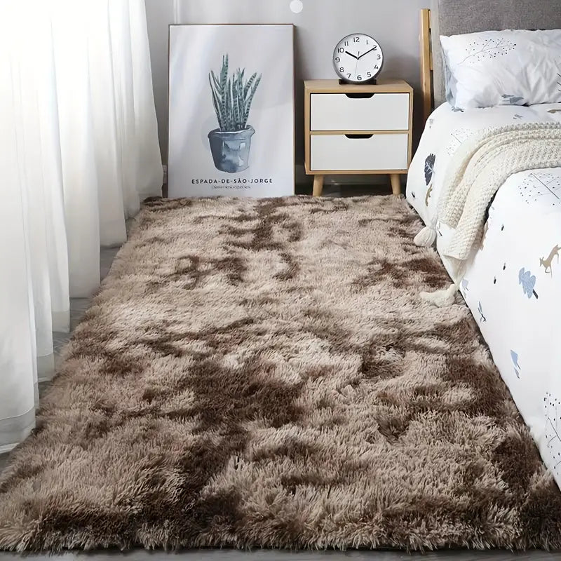 Soft Tie Dye Plush Area Rug for Bedroom & Living Room