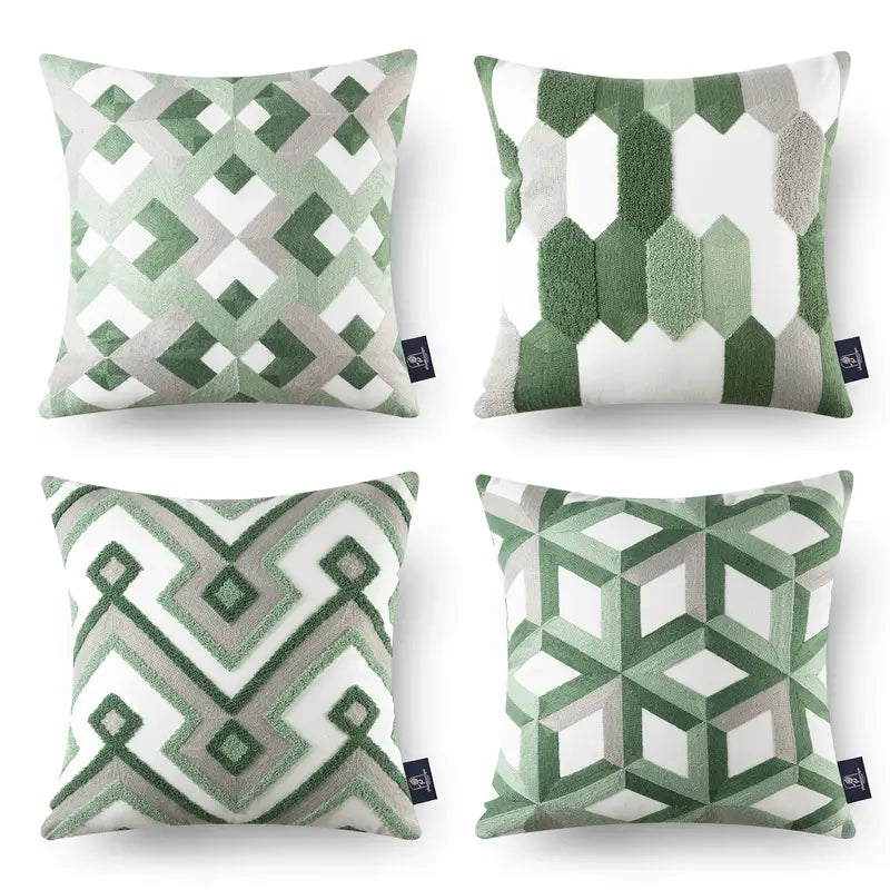 Geometric Pattern Pillowcases 4pcs 45x45cm/18x18in