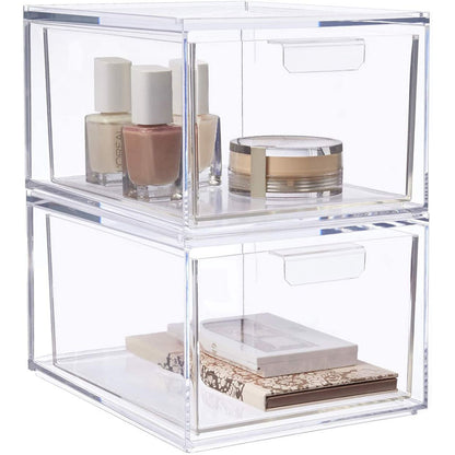 Boîte de Rangement Transparente Empilable avec Tiroir