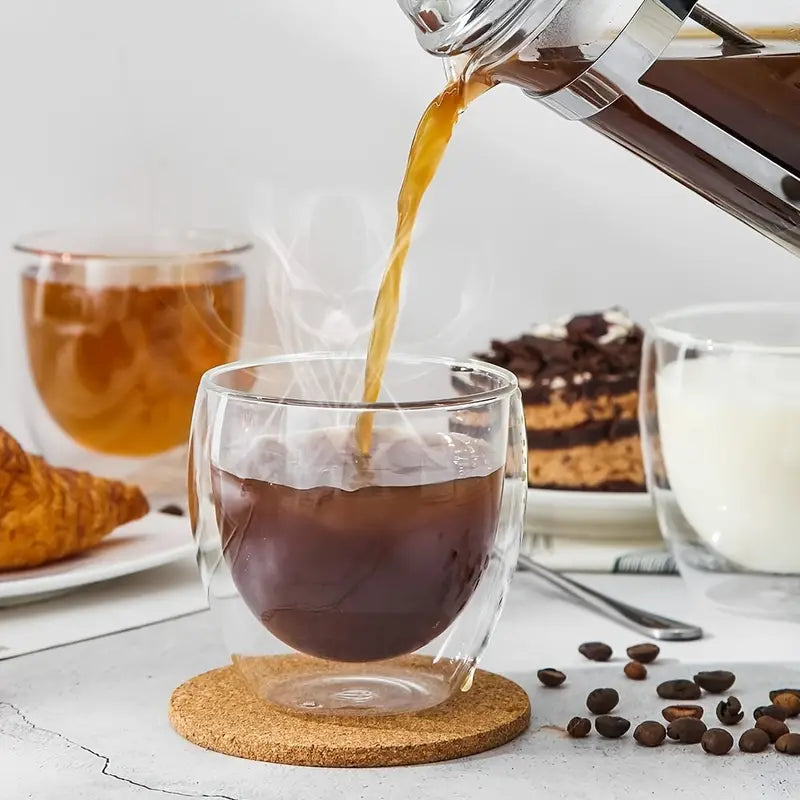 Double-Walled Glass Coffee Mugs for Perfect Brew