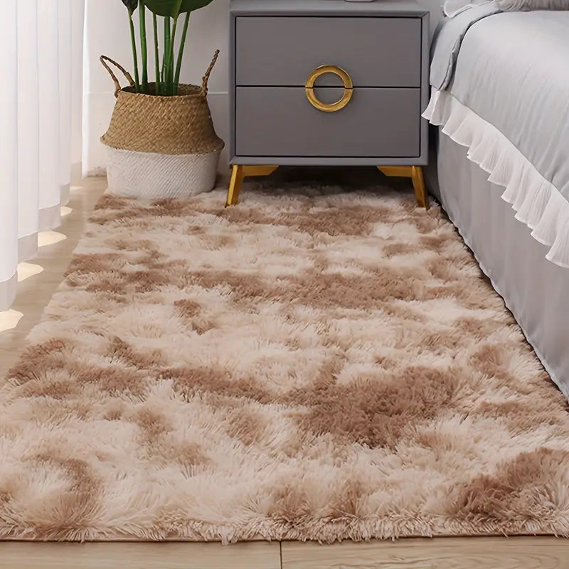 Soft Tie Dye Plush Area Rug for Bedroom & Living Room