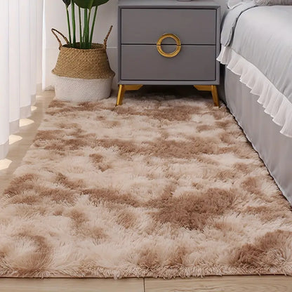 Soft Tie Dye Plush Area Rug for Bedroom & Living Room