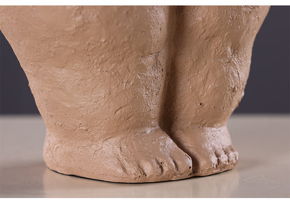 Nordic Style Abstract Resin Figurine of Plump Woman