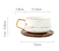 Nordic Gold Trim Ceramic Mug with Saucer for Office