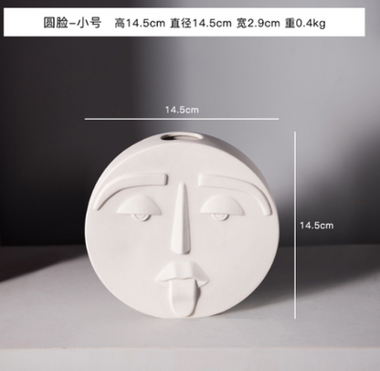 Modern Nordic Face Vase - Creative Ceramic Home Decor