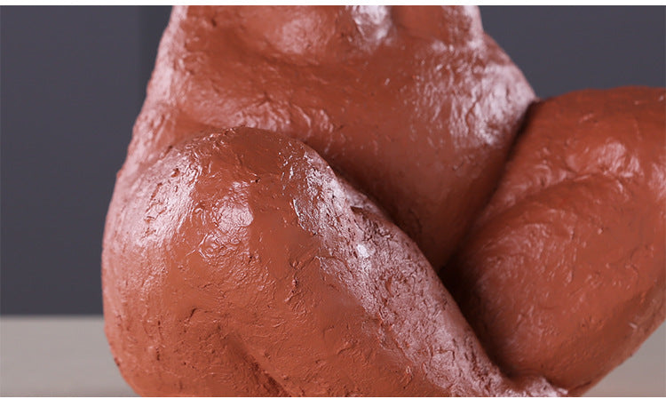 Nordic Style Abstract Resin Figurine of Plump Woman