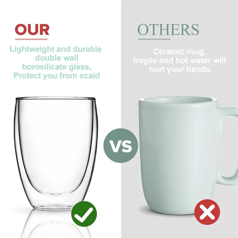 Double-Walled Glass Coffee Mugs for Perfect Brew
